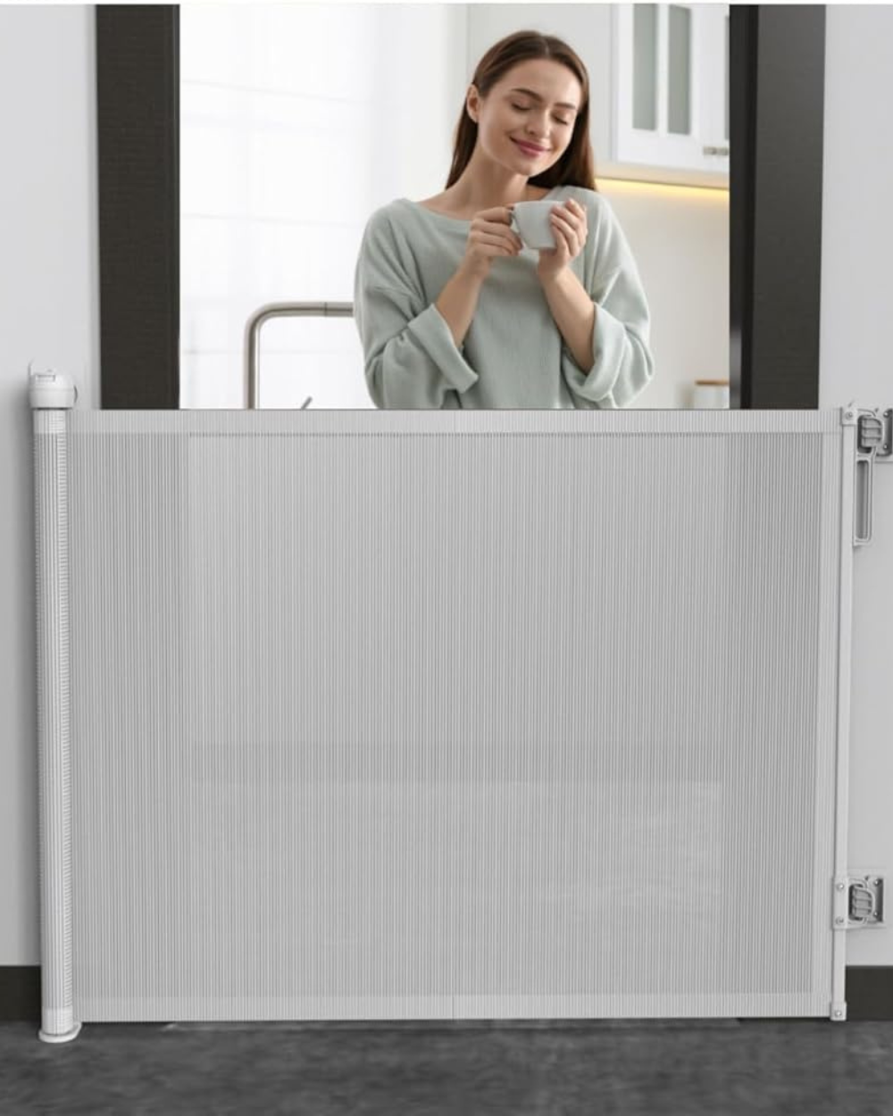 Non Drill Retractable Stair Gate 150cm Baby & Pets Grey