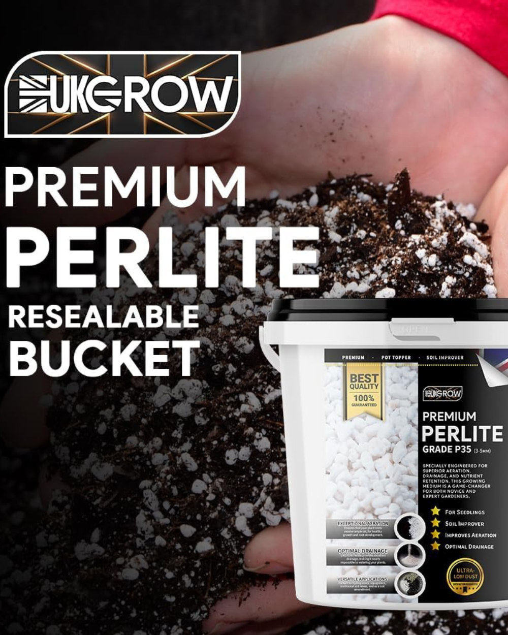 Perlite P35 Bucket 20L UK GROW Value