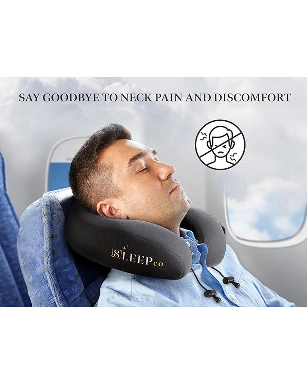 Sleepco Memory Foam Travel Neck  Pillow Blanket Carry Bag