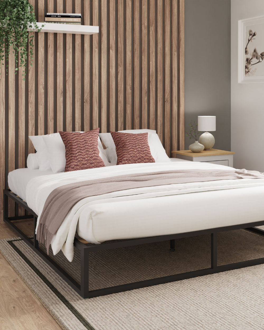 Platform Double Bed 135cm Black