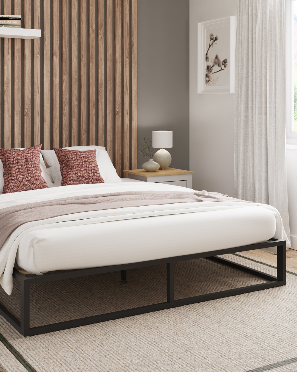 Platform Double Bed 135cm Black