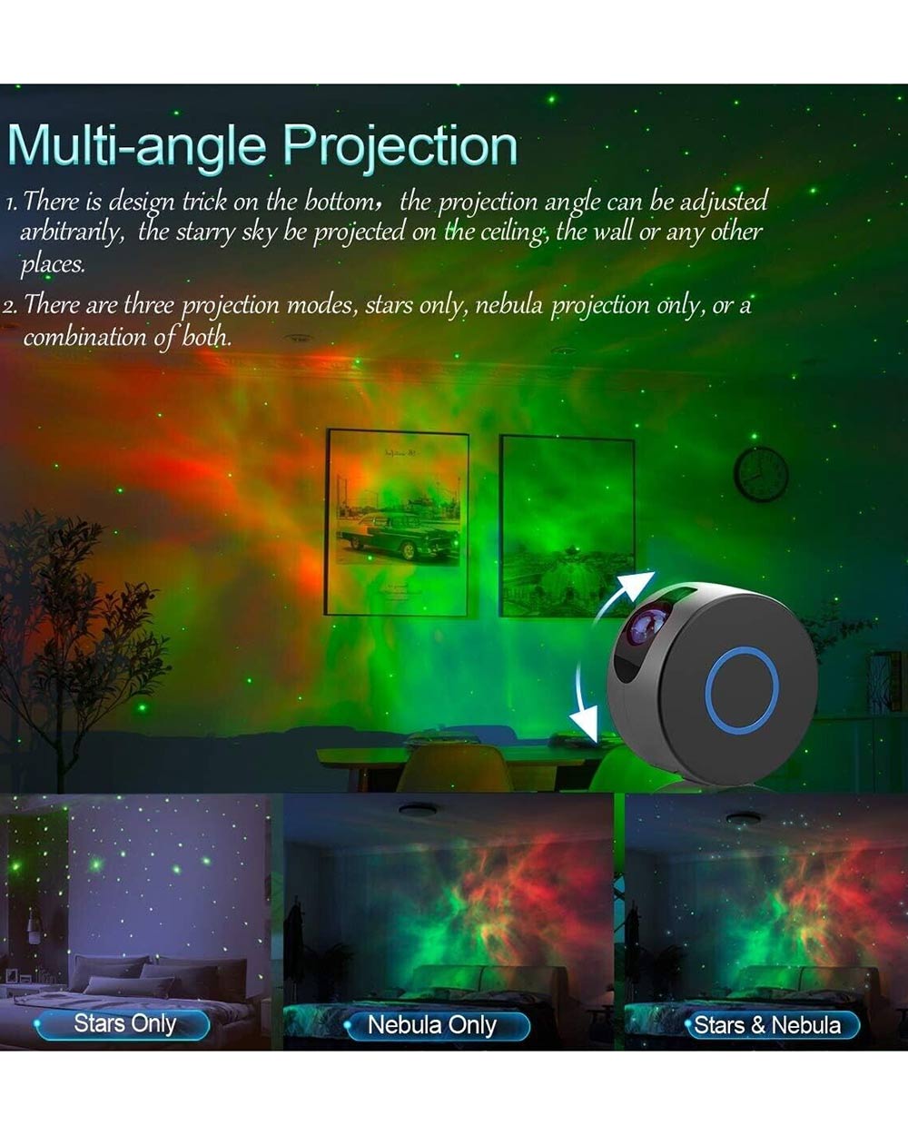 Bozhihong LED Galaxy Projector with Remote Control for Kids