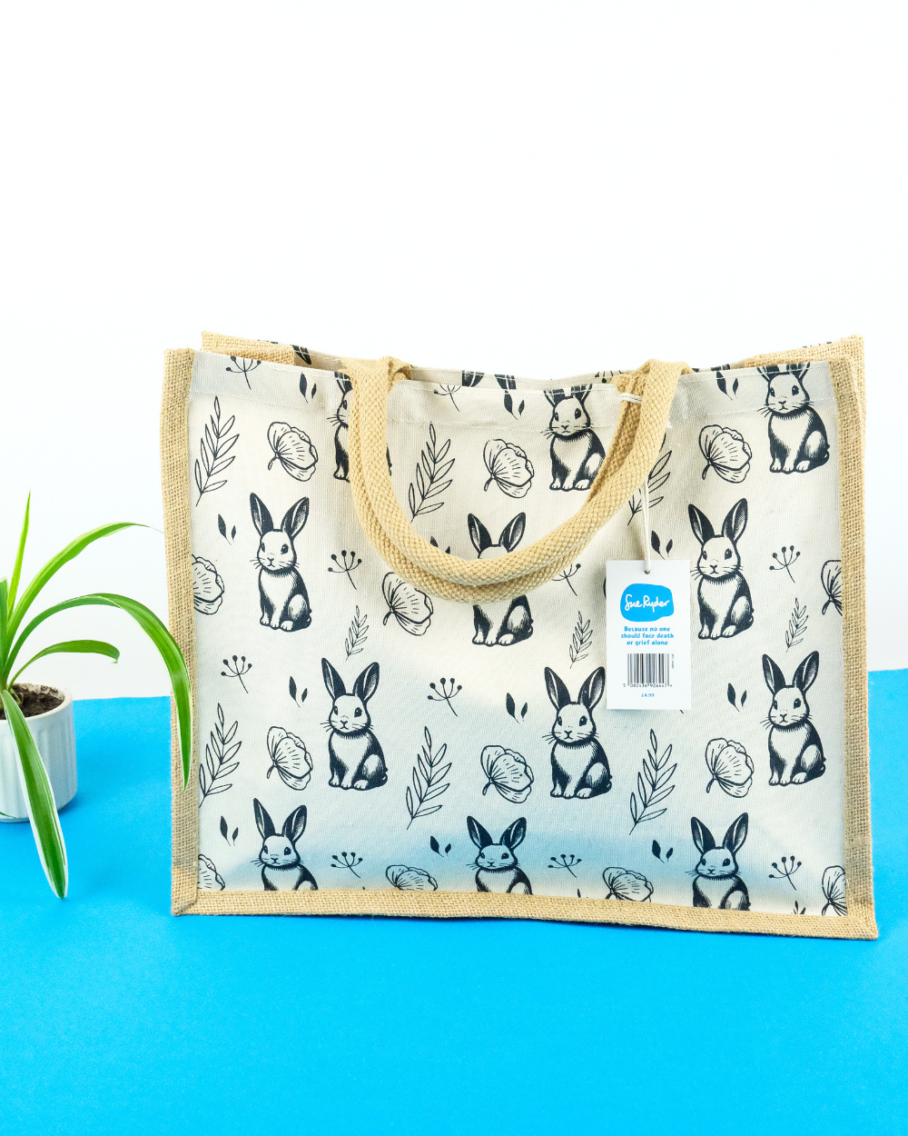 Rabbit Jute Shopping Bag For Life 100% Biodegradable