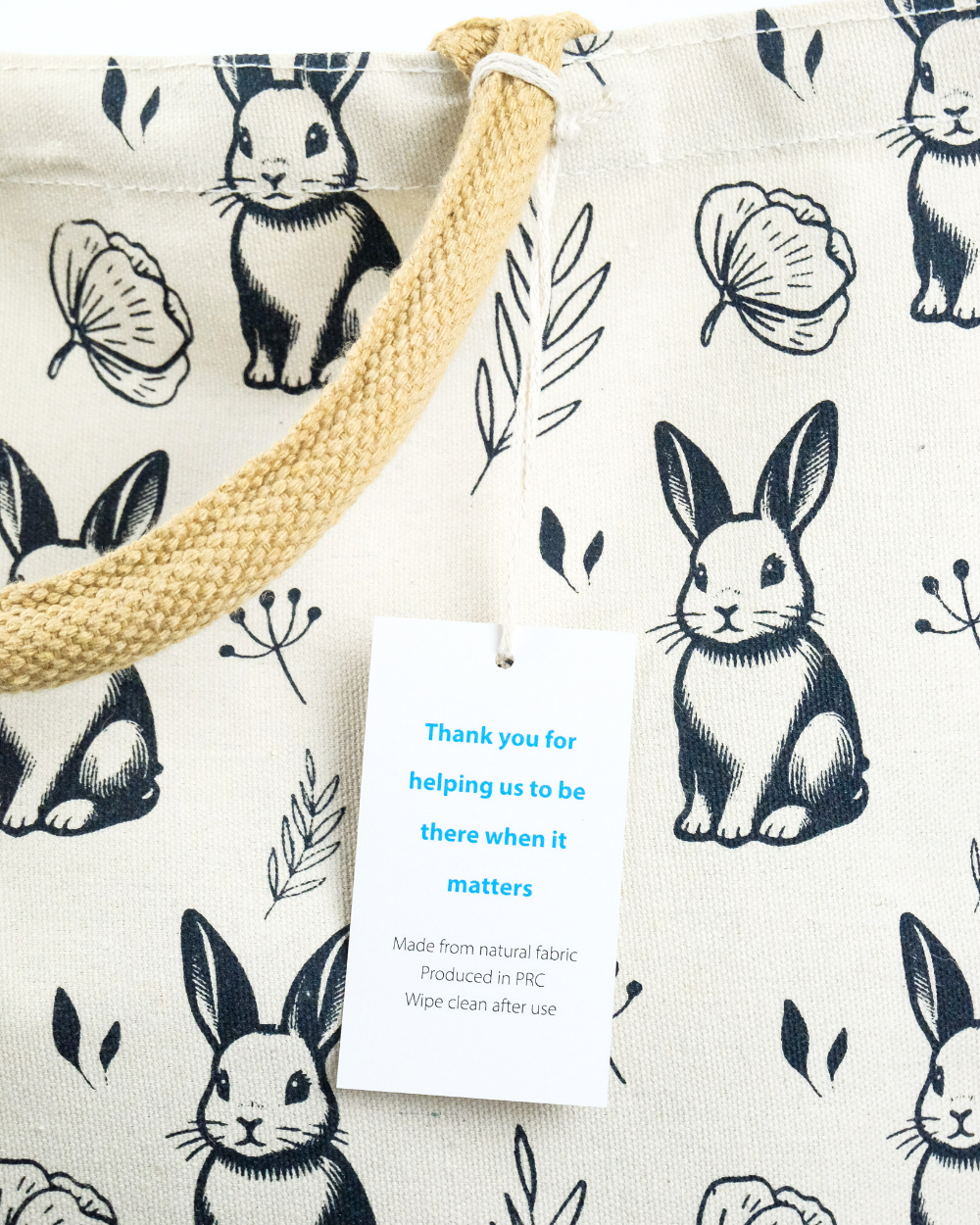 Rabbit Jute Shopping Bag For Life 100% Biodegradable