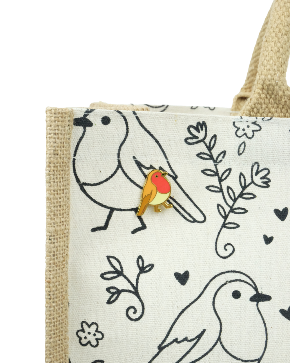 Robin Jute Canvas Shopping Bag For Life 100% Biodegradable