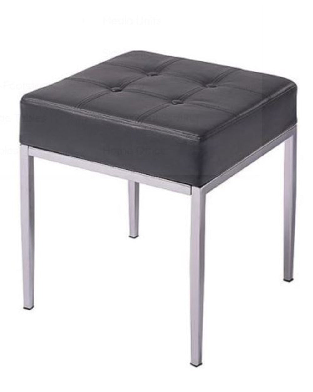 Black Dressing table Stool With Chrome Legs