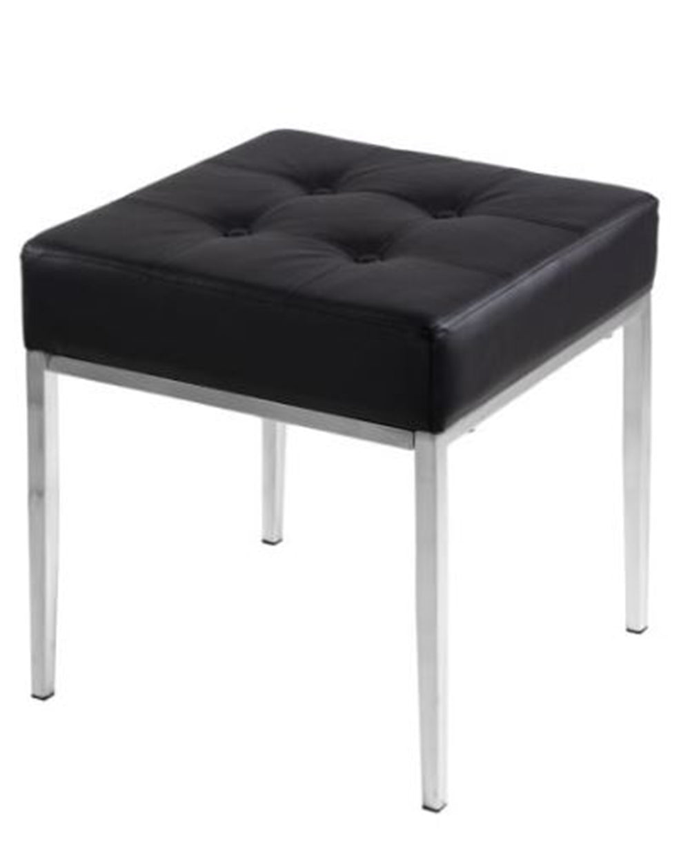 Black Dressing table Stool With Chrome Legs