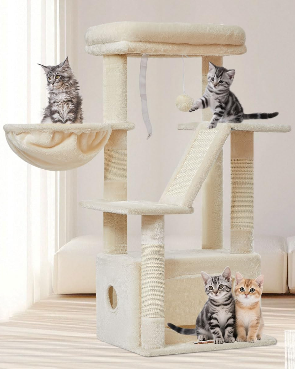Taoqimiao Cat Tree 98cm Kitten Tower MS029SM Beige