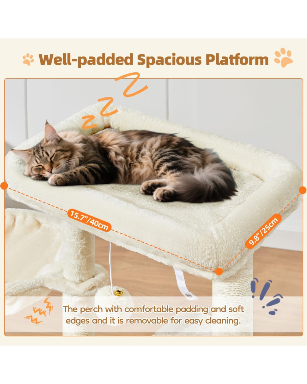 Taoqimiao Cat Tree 98cm Kitten Tower MS029SM Beige