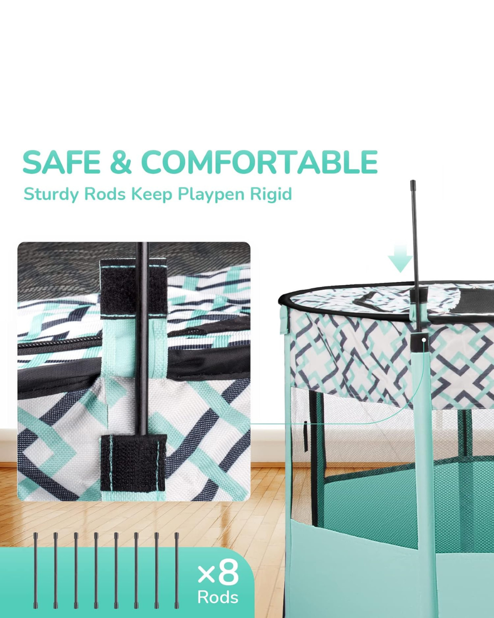 Portable Foldable Pet Playpen For Dogs Cats Large