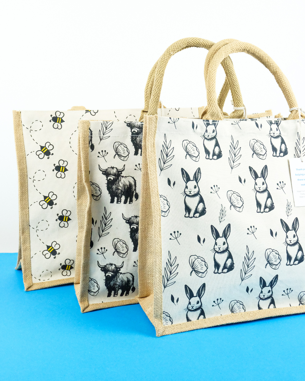 Rabbit Jute Shopping Bag For Life 100% Biodegradable