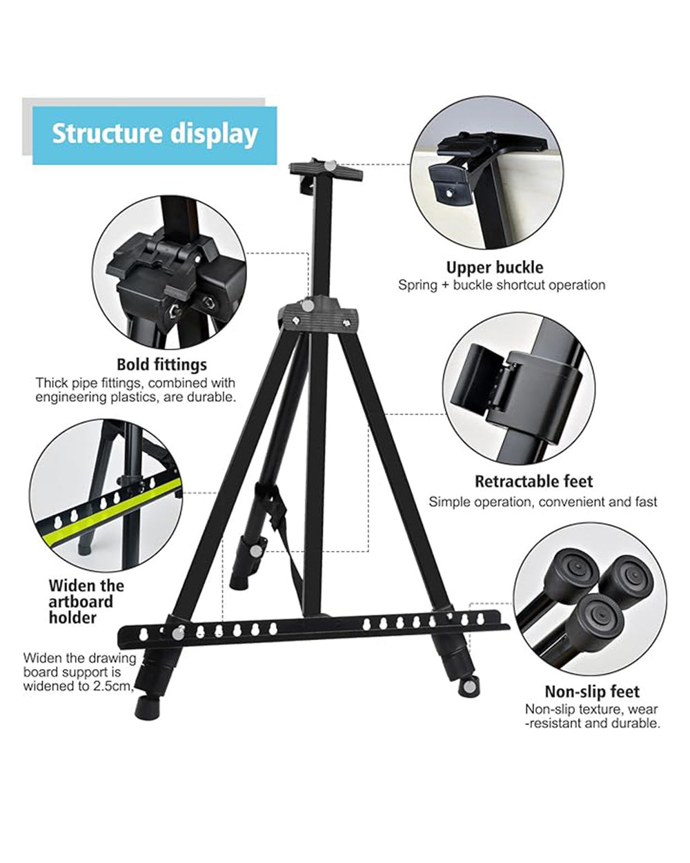 Artist Easel   Tripod 50 to 160cm Adjustable Height with Bag