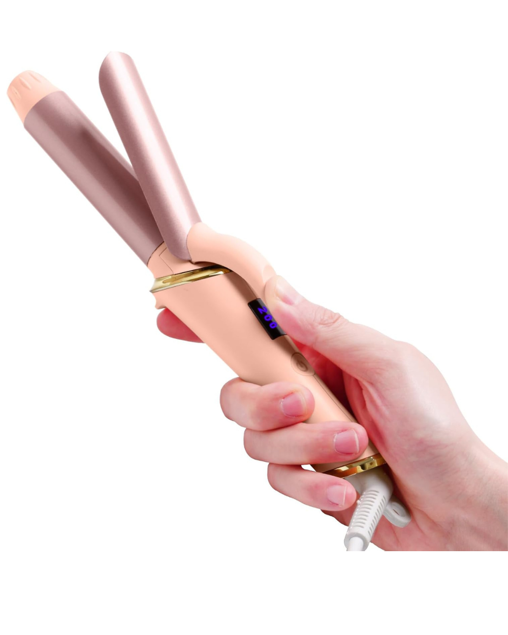 Mini Travel Curling Tongs 25mm Adjustable Temperature Pink