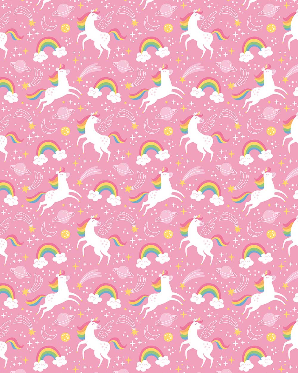 Unicorn pink gift wrapping paper sticker tags 