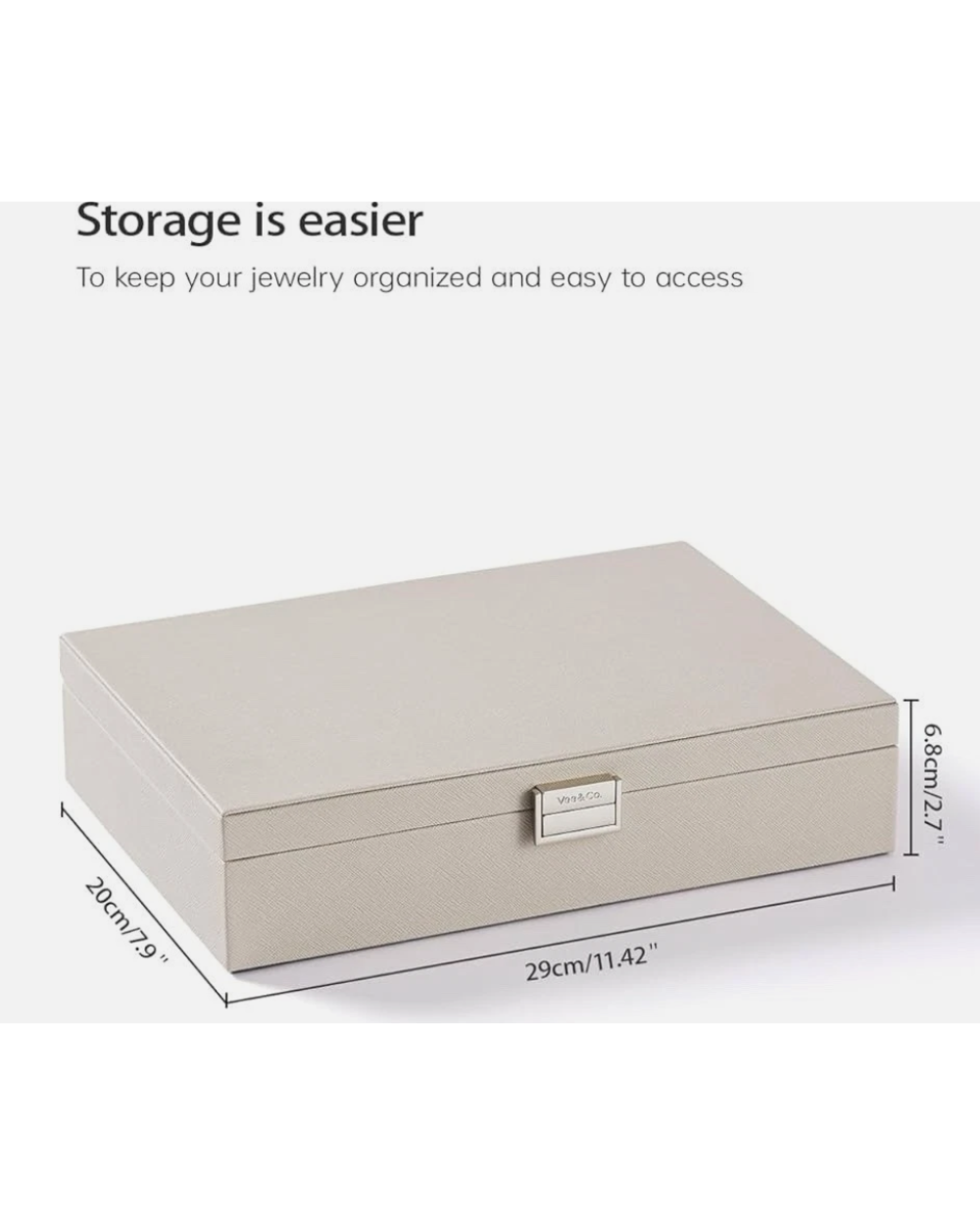 Vee Jewellery Box Organiser Grey