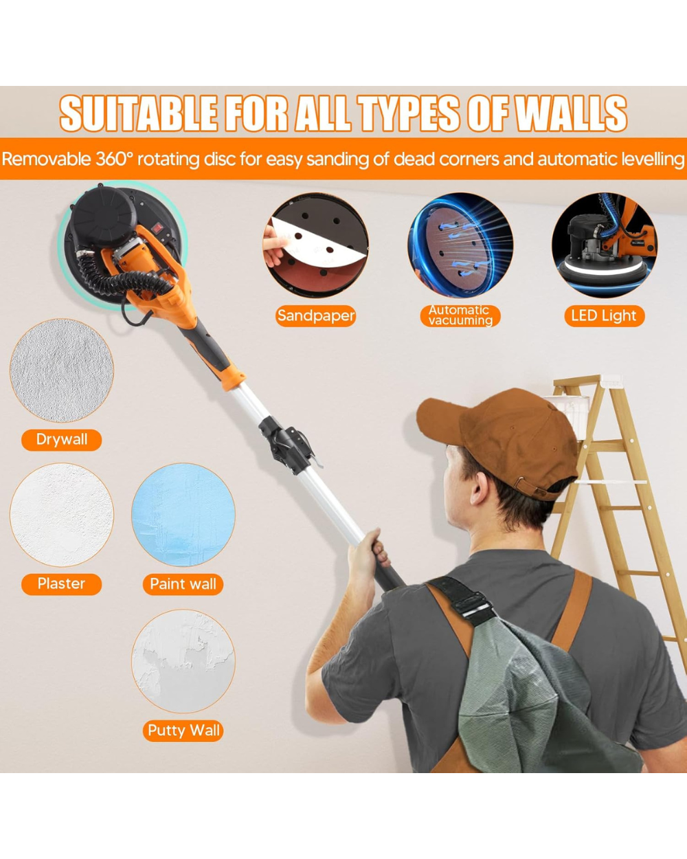 Velpax Wall Sander DIY Tools with Vacuum
