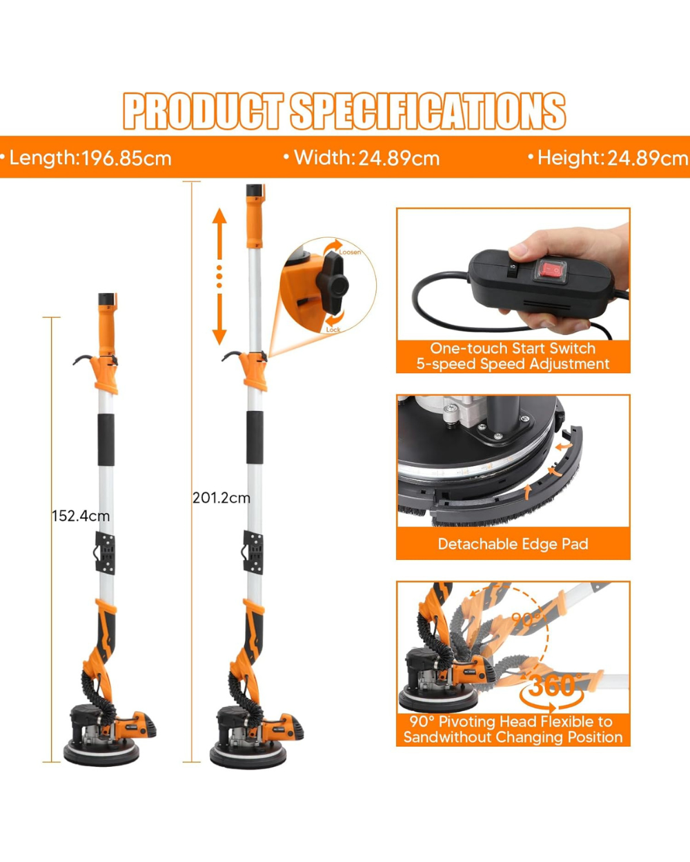 Velpax Wall Sander DIY Tools with Vacuum