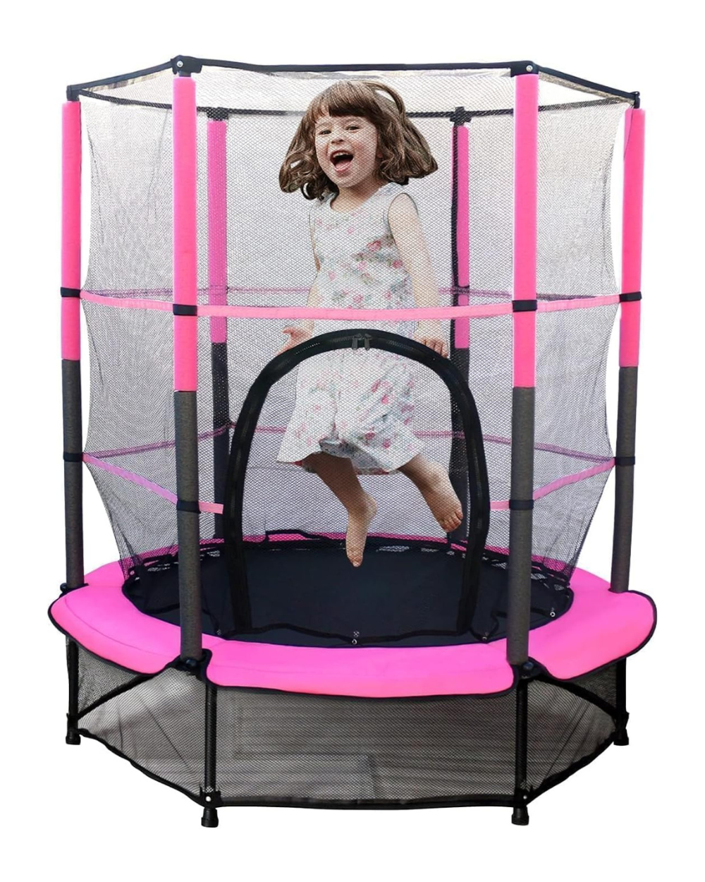 Veluoess 55 inch Trampoline For Children Pink