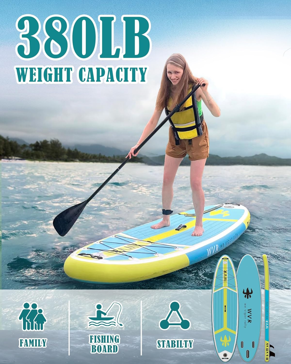 WVR Inflatable Stand Up Paddle Board & Accessories